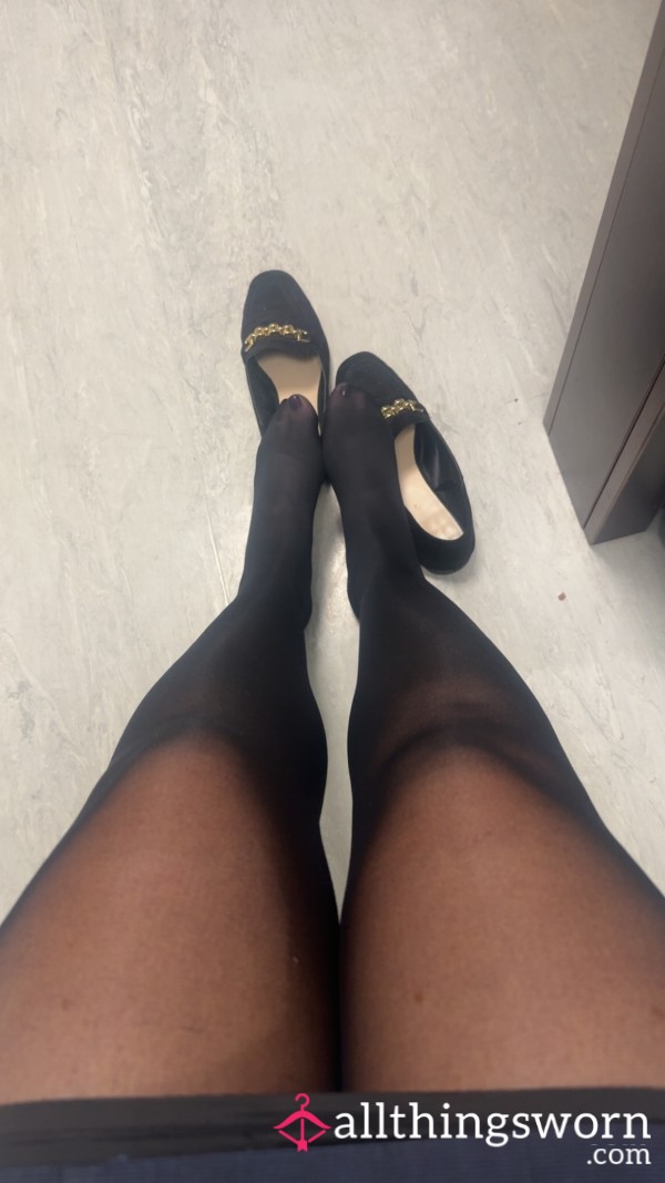 30 Denier Pantyhose Worn For 12 Hours A Day Stuck In Wet Creamy Pu**y