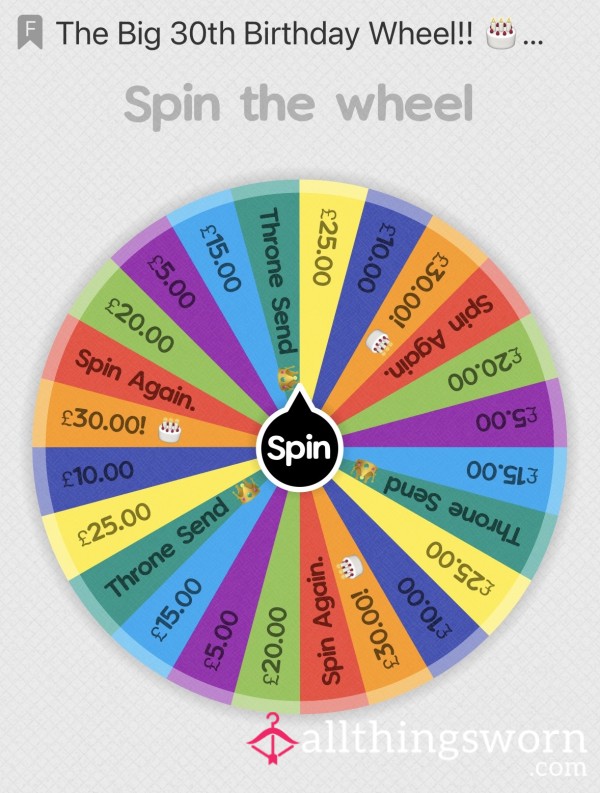 30th Birthday Spin The Wheel! 🎂🎉