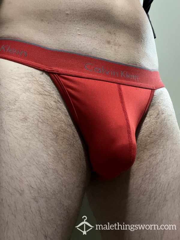 $35 Week Long CK Red Thong Wear.