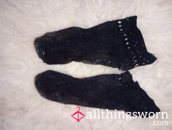 36 Hours Of Wear, Black Pop Sock, Black Nylon Lace