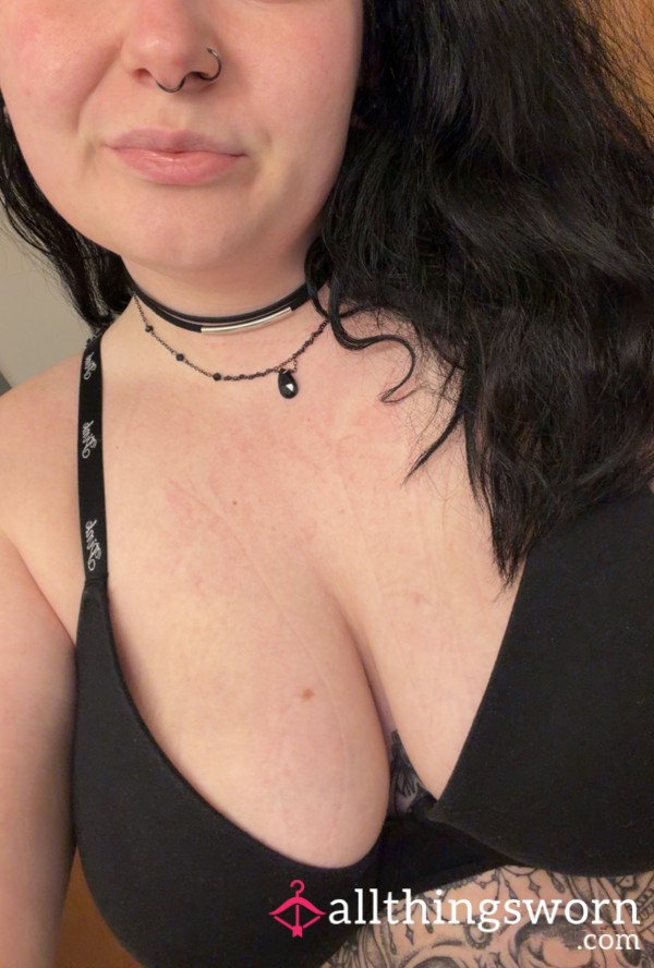 36DD Black Bra Worn By Pierced Tittes