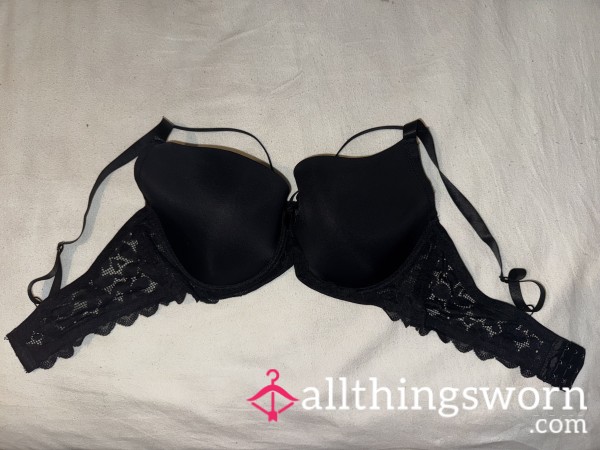 36DD Black Lace Strap Bra (48h Wear + 2 Pics)