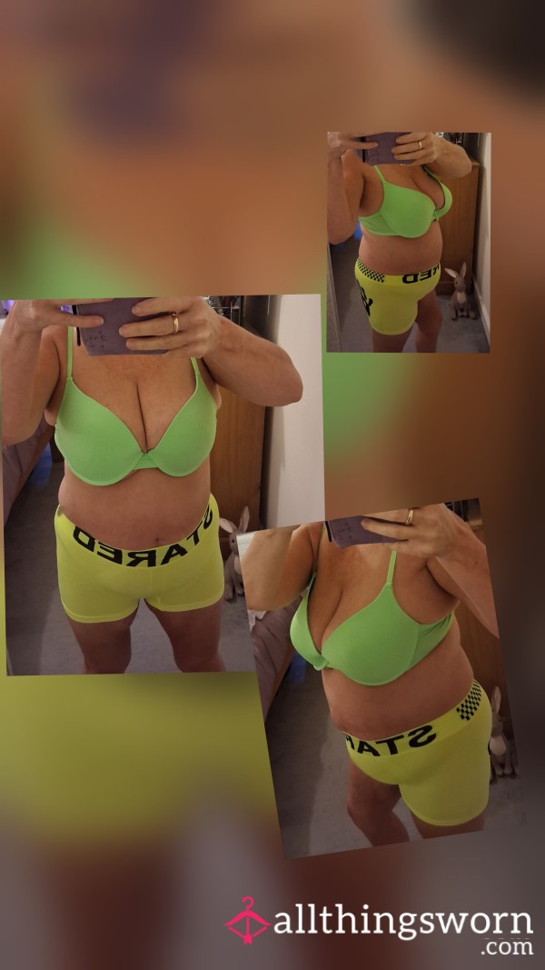 38DD Lime Green Bra – Worn To Private Adult Events