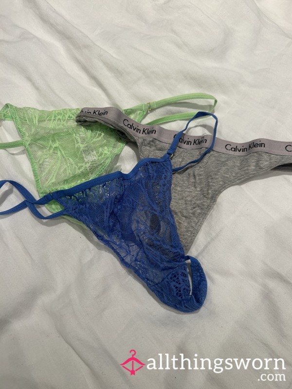 3x Worn Thongs
