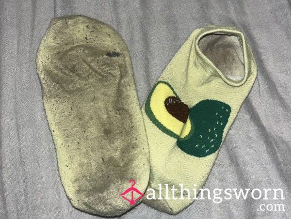 SOLD OTHER ANKLE SOCKS IN SHOP 4 Day Worn Stinky Green Avocado Ankle Socks