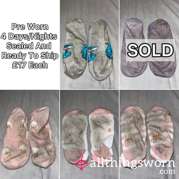 SEALED AND READY TO GO 4 Day Worn Smelly Ankle Socks