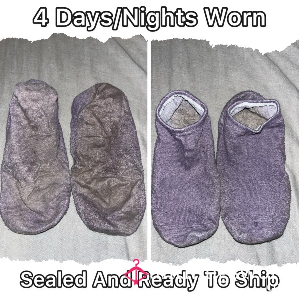 SOLD‼️OTHER SOCKS AVAILABLE 4 Days Worn Stinky Purple Ankle Socks