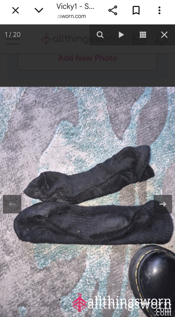 4 Day Worn Sweaty Work Socks, Damp And Crisp