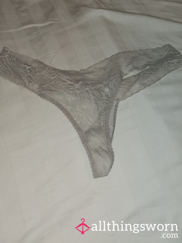 4 Day Worn White Thong