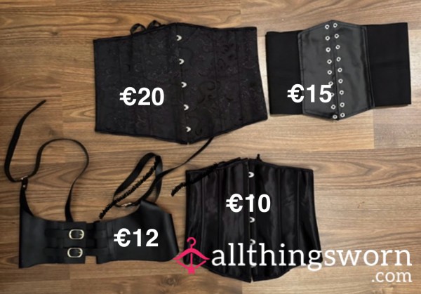 4 Different Corsets In Black (€10 To €20)