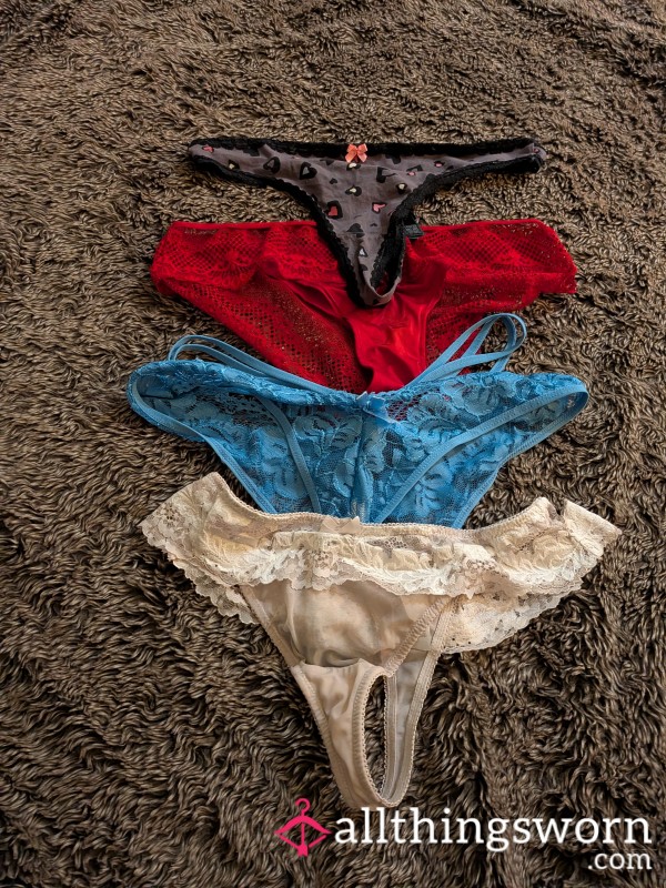 4 Pairs Of Used Panties, Lemonade Marks For Your Pleasure