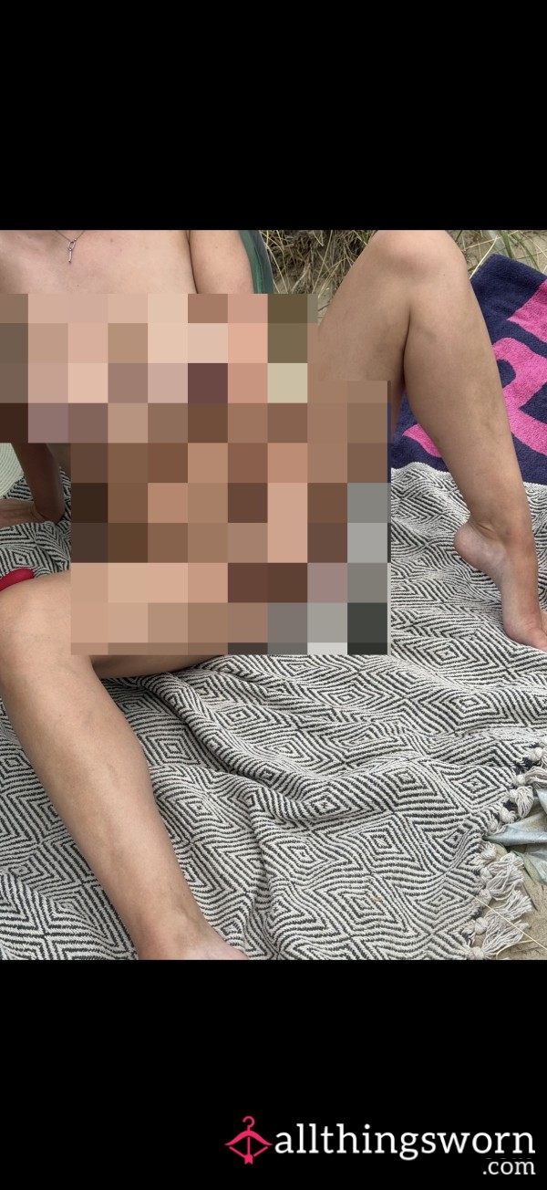 4 Photos Of Me Playing With Myself On The Beach With Full Nudity