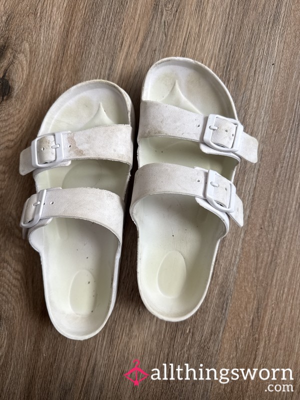 4 Years Worn White Sandals