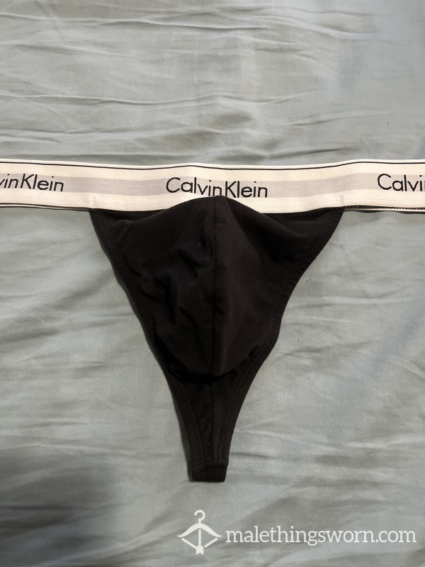 $40 Black CK Thong Worn For A Week. C*m Load Included Once Purchased.