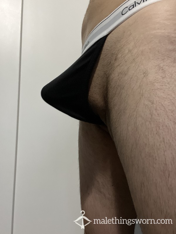 $30 Black CK Thong Worn For A Week. C*m Load Included Once Purchased.