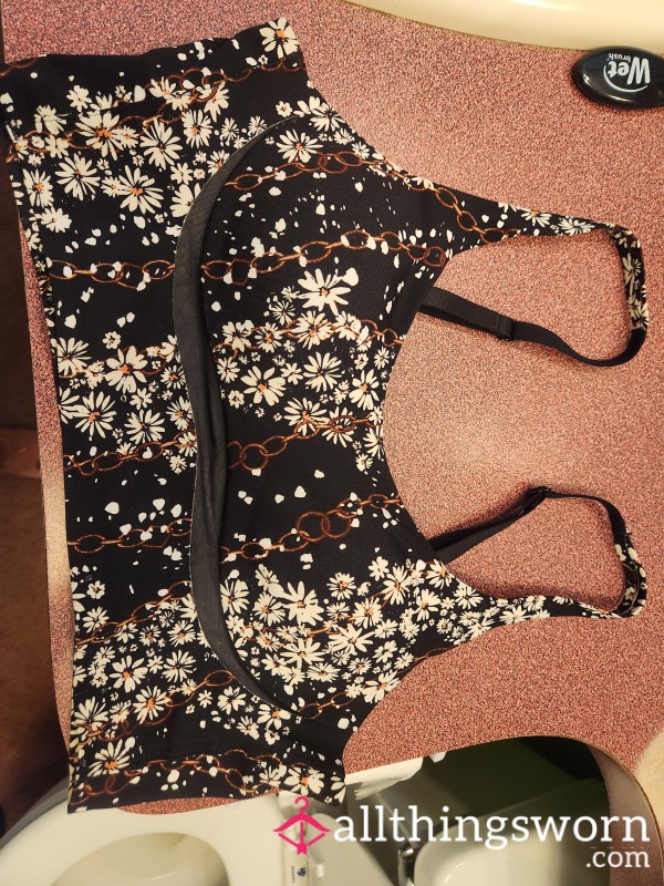 💙48 Hour Worn Flor*l Sports Bra❤️ Normally A $60 Value❤️