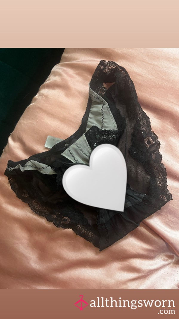 48 Hour Worn Lacey Black Panties😈💦