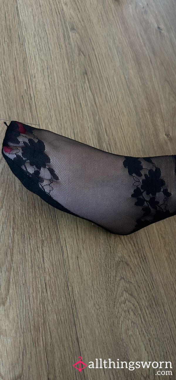 48 Hour Worn S**y Lace Nylon Tight Socks Smelly
