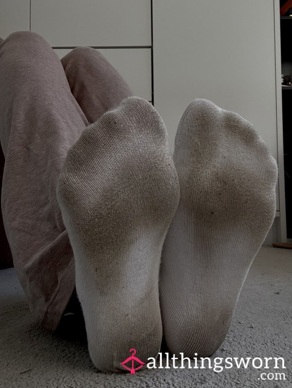 48 Hour Worn White Ankle Socks