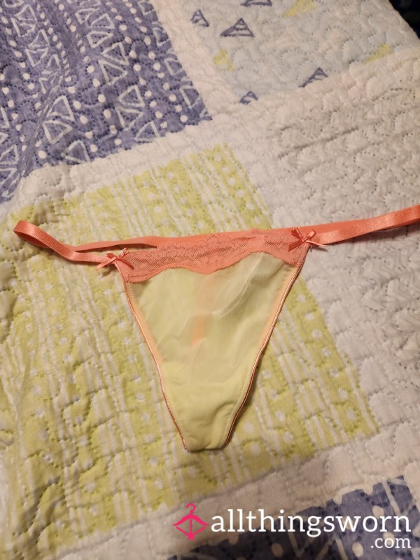 💛48 Hour Worn Yellow Sheer VS G-string💖 Normally A $40 Value💛