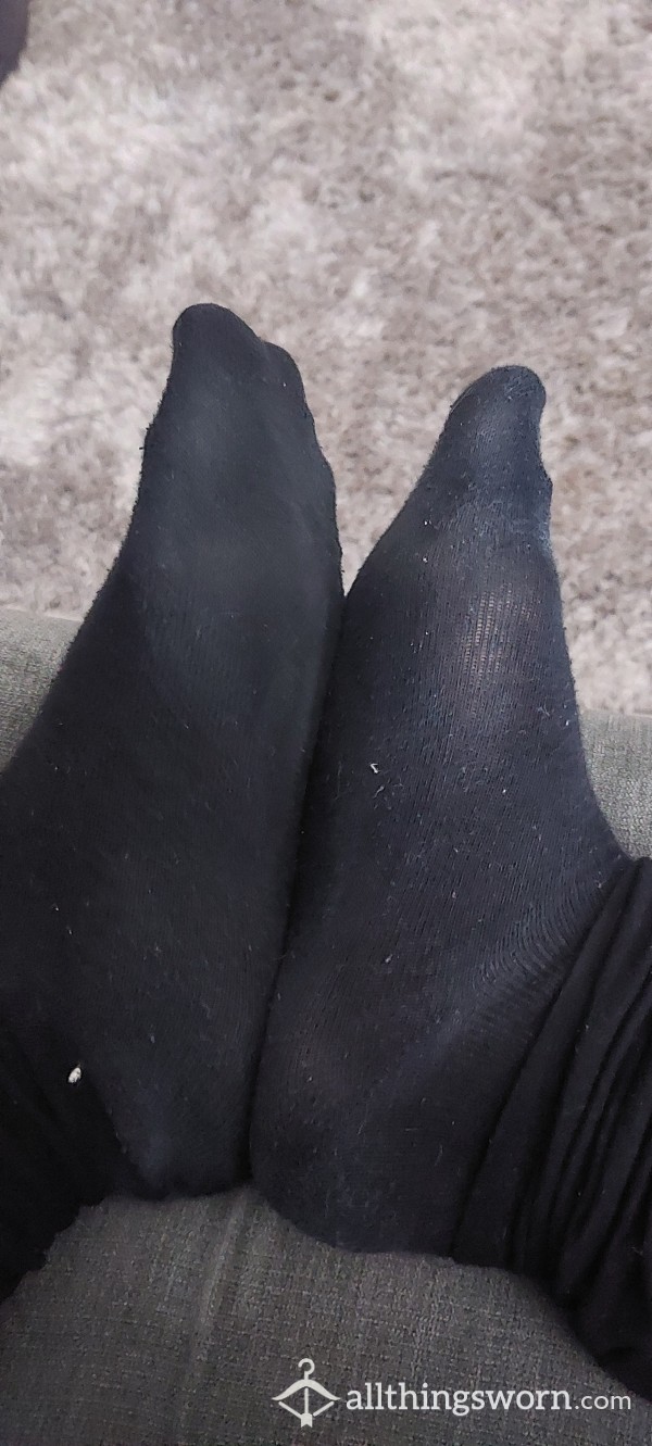 48 Hours Worn Black Work Socks