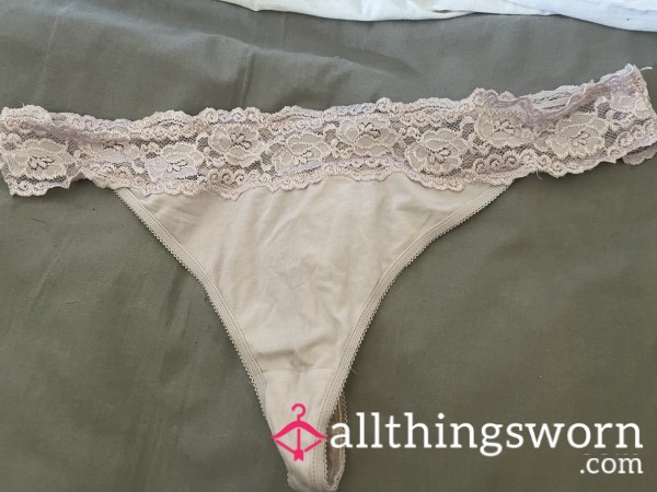 48hour Worn Pink Cotton Thong