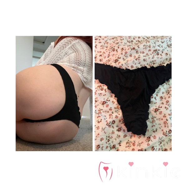 🖤 48hr Worn Black Frilly Thong 🖤