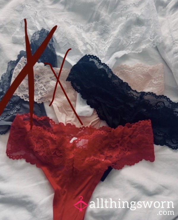 48hr Worn French Knicker Style Thongs 👅