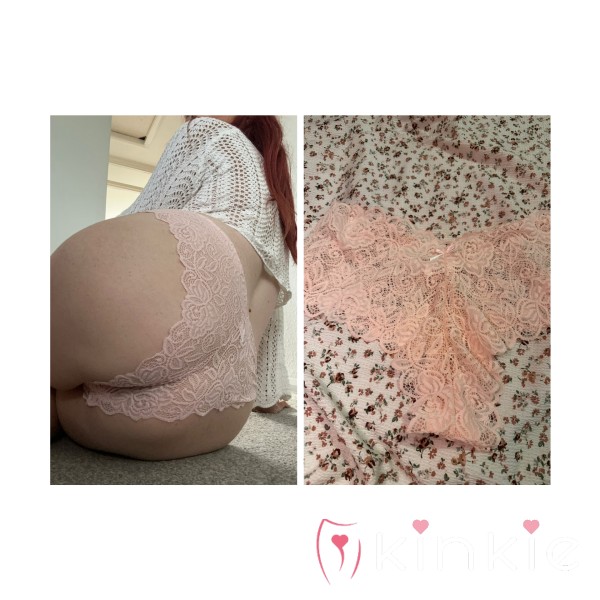 🩷48hr Worn Light Pink Flor*l Lace Panties 🩷