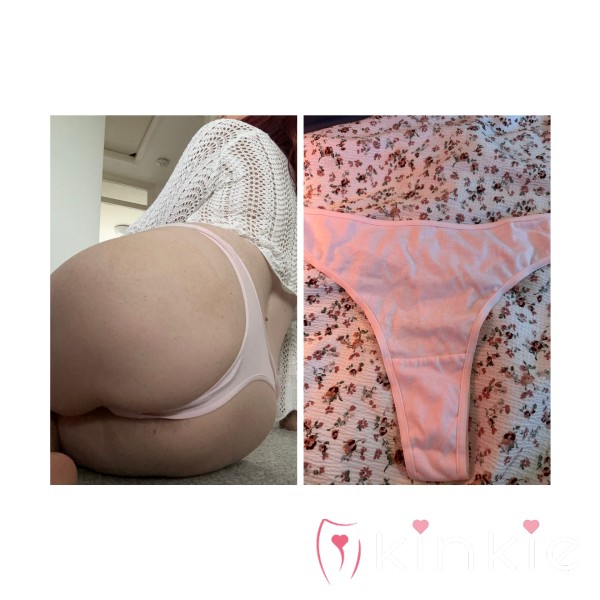 🩷 48hr Worn Pale Pink Cotton Thong 🩷