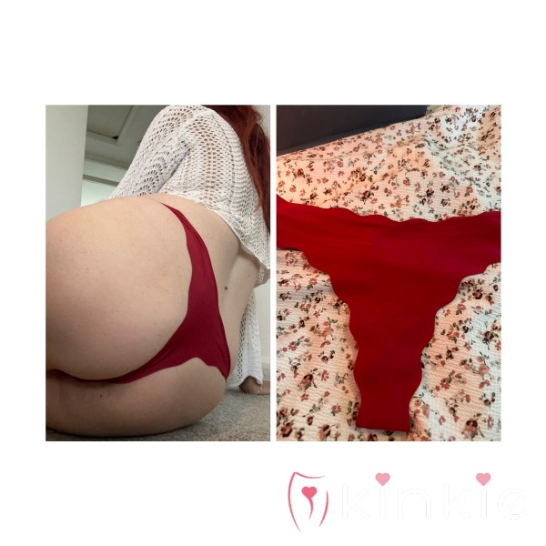 ❤️ 48hrs Worn Red Nylon Thong ❤️