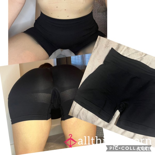 48hr Worn Tight Black Gym Shorts - Size L