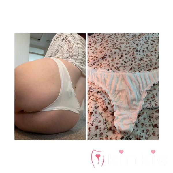 🤍 48hr Worn White Frilly Thong 🤍