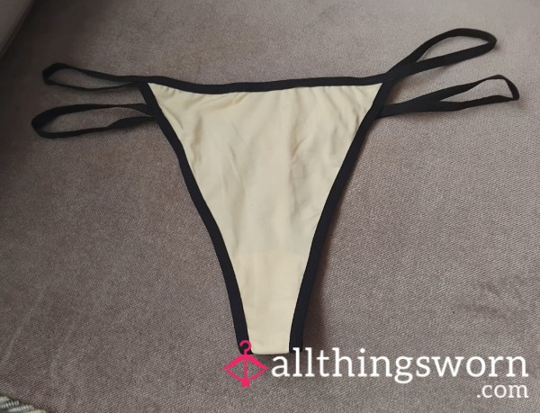 48hrs Min Wear 💛 Dusty Yellow Thong 💛 Stong MILF Scent 😋