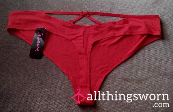 48hrs Min Wear ❤️ Red La-Senza Thong With Bow Strap Detail At The Back ❤️ Intoxicating Stong Scent ❤️