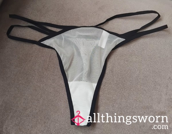48hrs Min Wear 🤍 White See-through Mesh Thong 🤍 Intoxicating Strong Scent 🤍