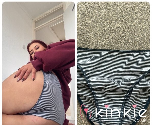 💙 48hrs Worn Blue Stripe Panties 💙