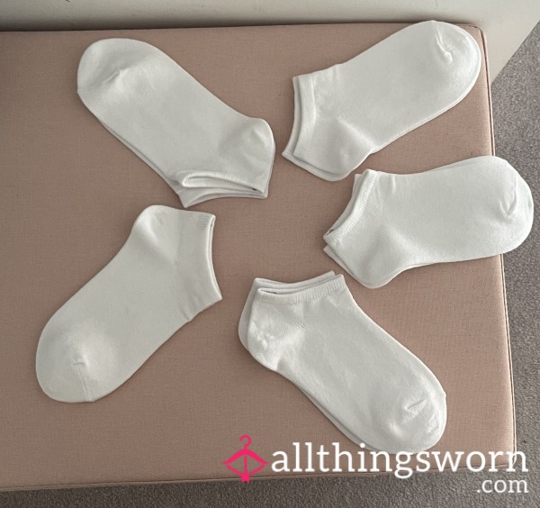 5 Brand New White Socks