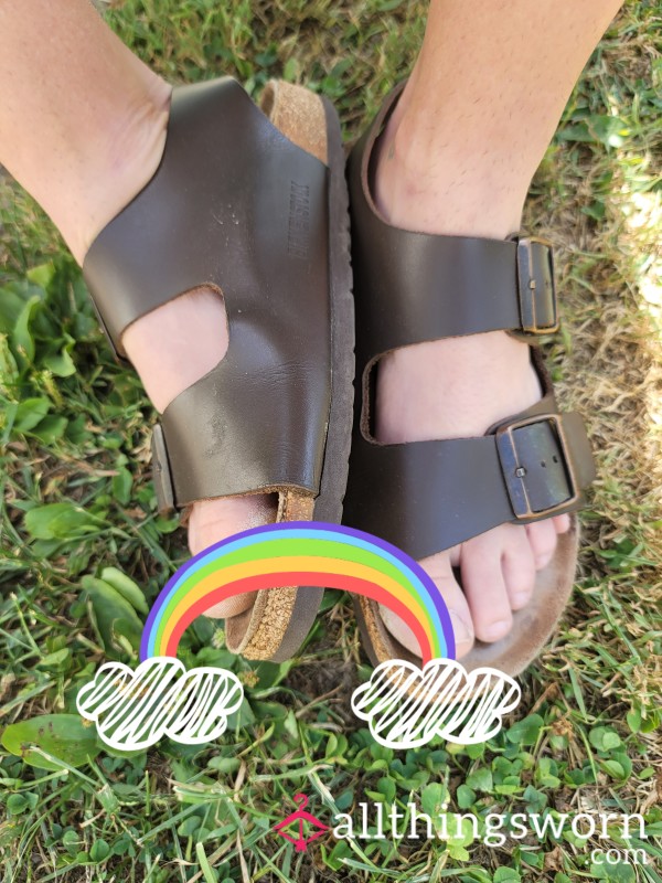 👣 5 Photos, My Cute Feet In Birkenstocks: Outside In The Gra**, Perfect Sunlight