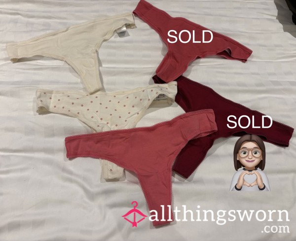 5 X Cotton Thongs Available