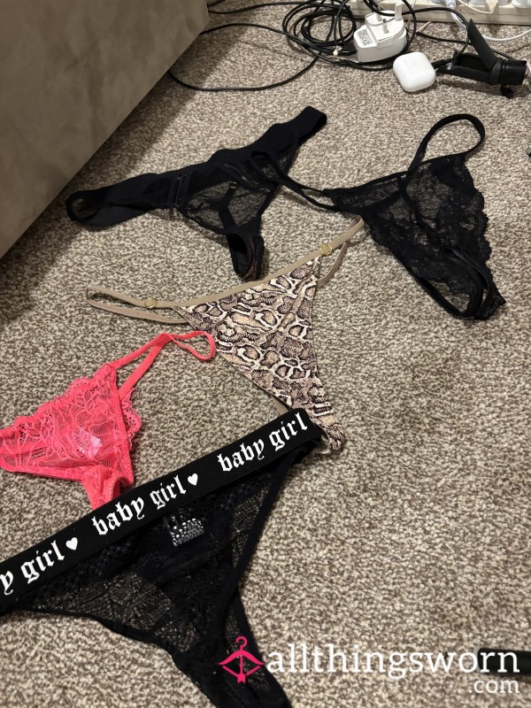5 X My S**y Worn Thongs