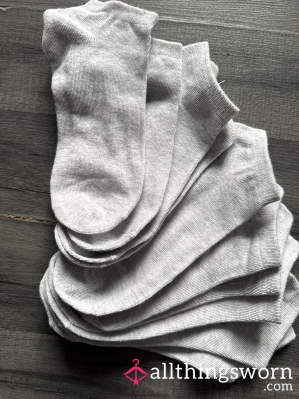 5 X New Grey Socks Ready For Wear- Message Me With Your Request On Length Of Wear