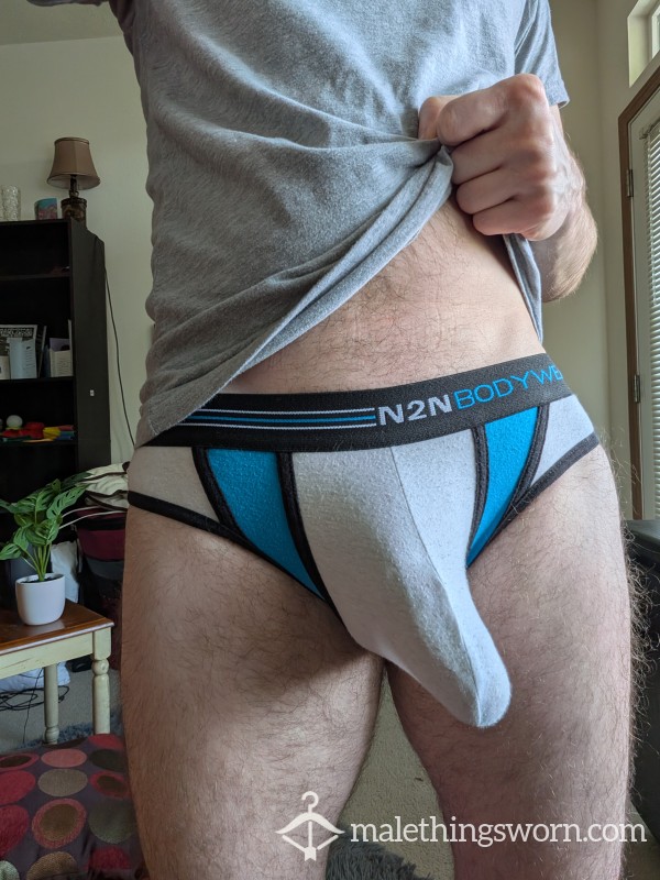 5 Year Old Briefs -  White With Blue Accents