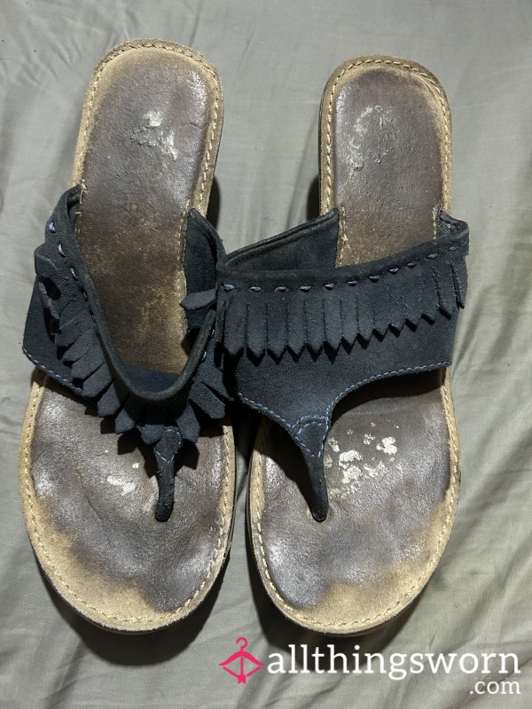 5 Year Old, Extremely Well Worn Suede Sandals