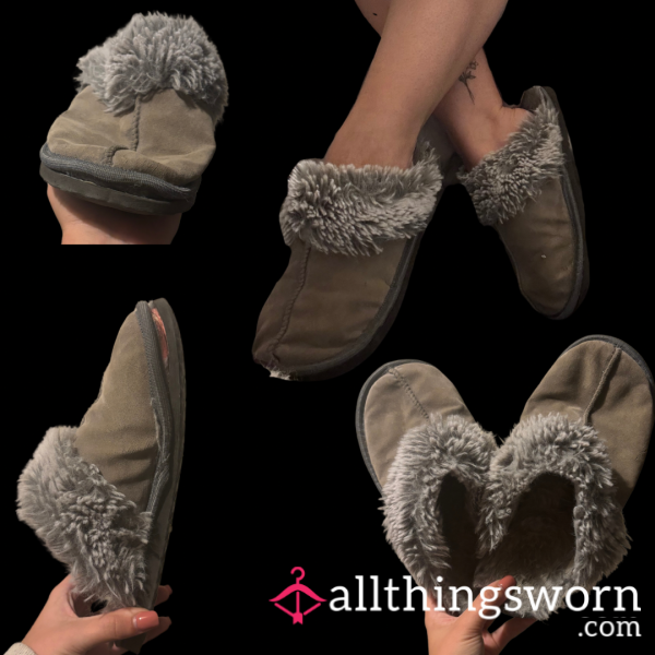 5+ Year Old Grey Slippers