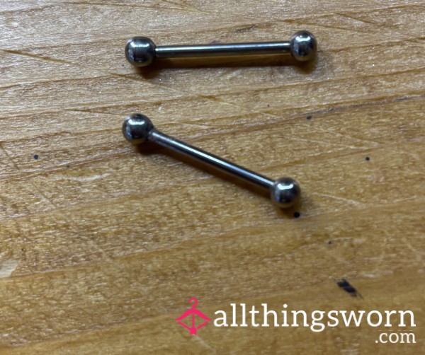 Used Nipple Bars That Was Worn For 5 Years Straight.