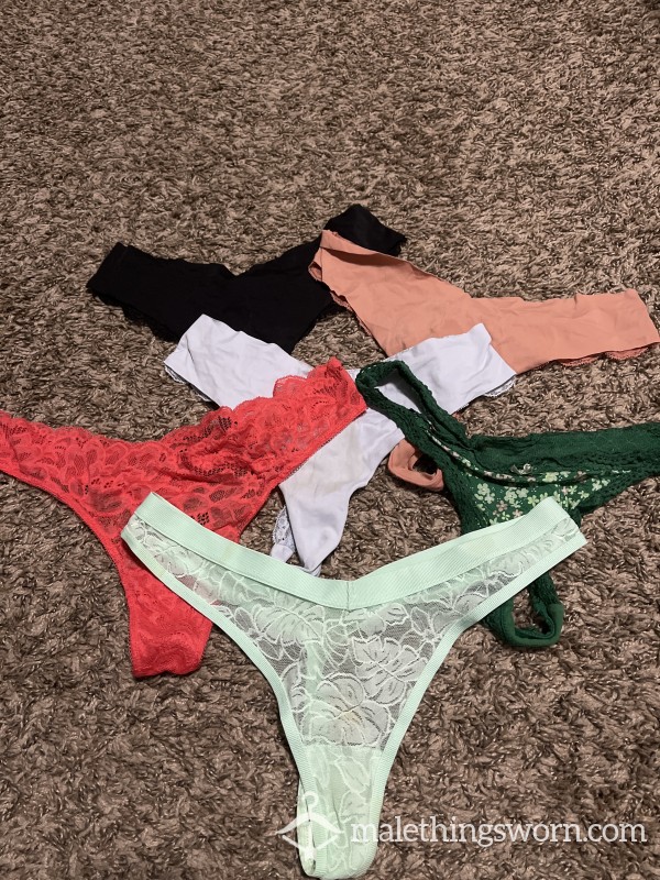 6 Lace Thongs