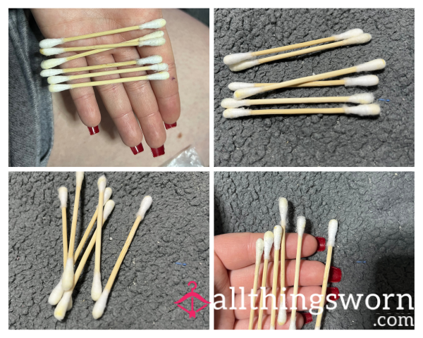 6 Pack Used Cotton Buds-q Tips- Ear Buds