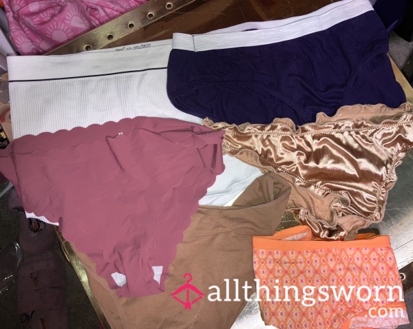 6 Size XL 24H Worn Hamper Panties