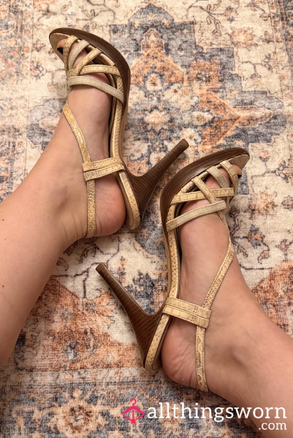 6” Tan Stilettos From Aldo Size 6